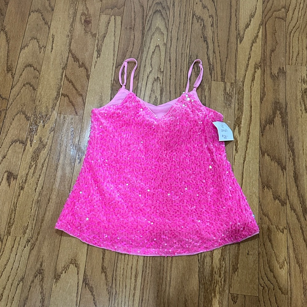 Hot pink Women’s sequined tank. NWT.